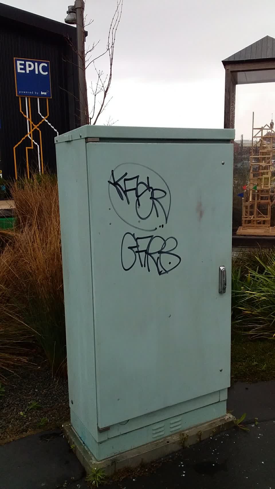 The photograph attached to this graffiti report