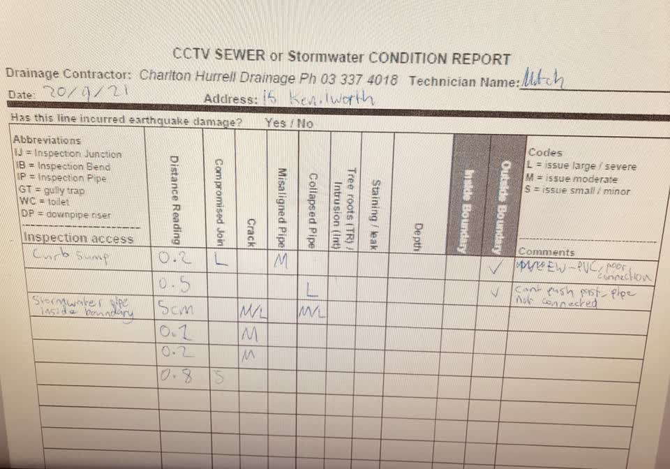 The photograph attached to this wastewater/stormwater report