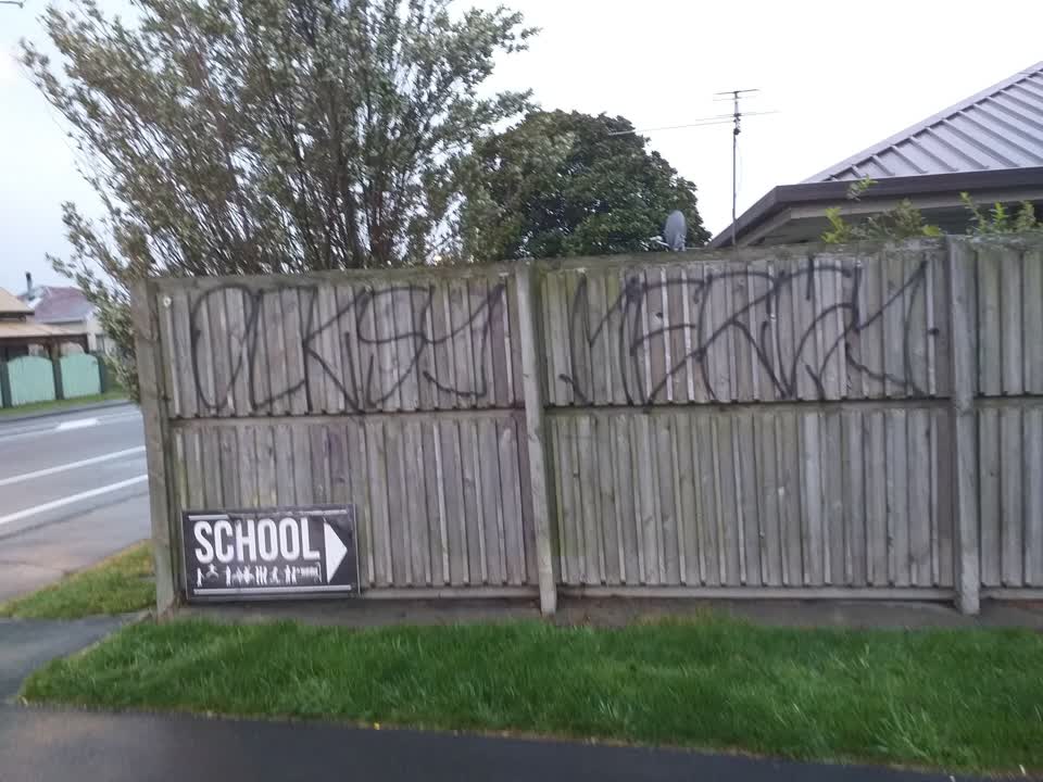 The photograph attached to this graffiti report