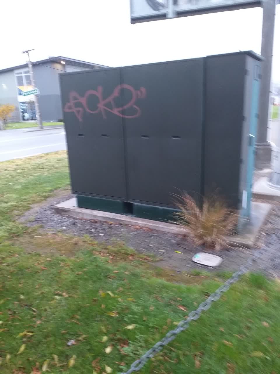 The photograph attached to this graffiti report