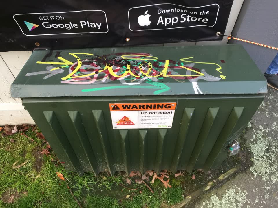 The photograph attached to this graffiti report