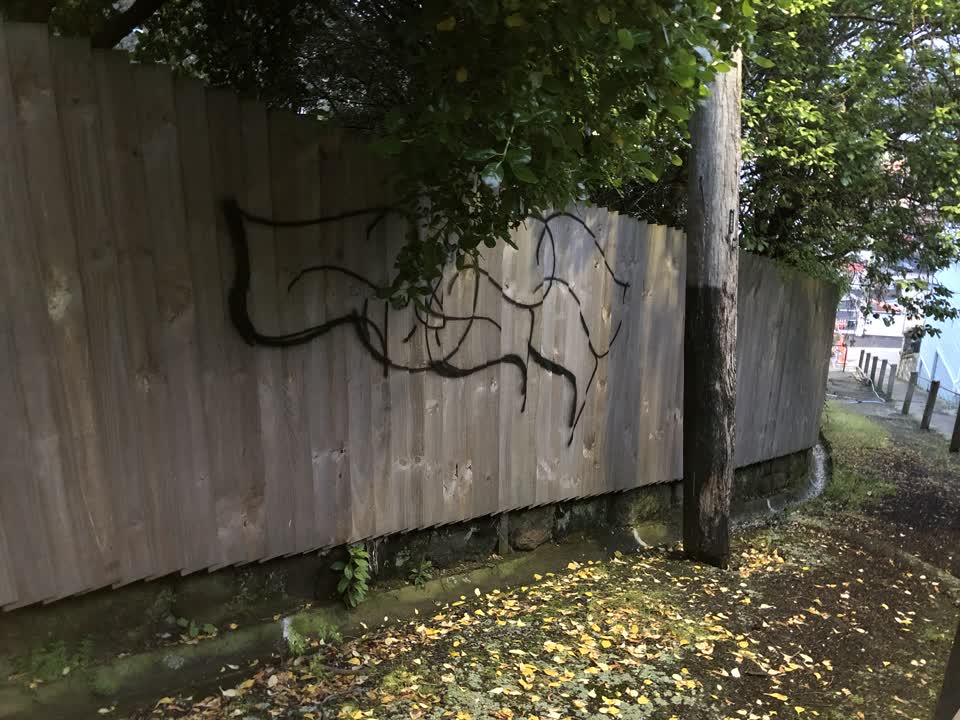 The photograph attached to this graffiti report
