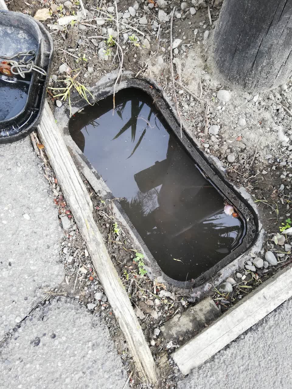 The photograph attached to this water leak report
