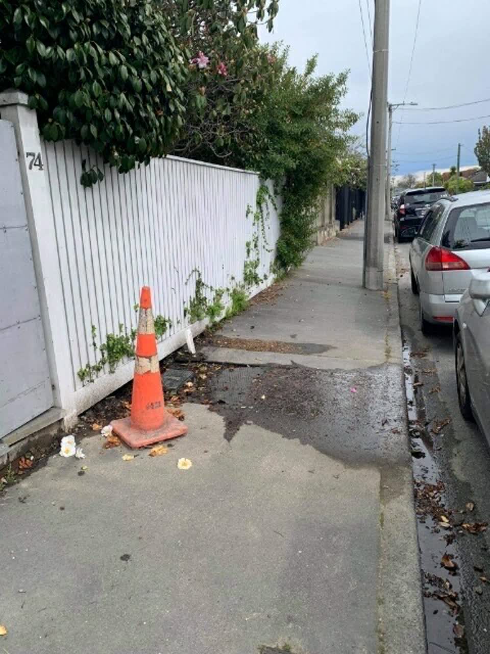 The photograph attached to this water leak report