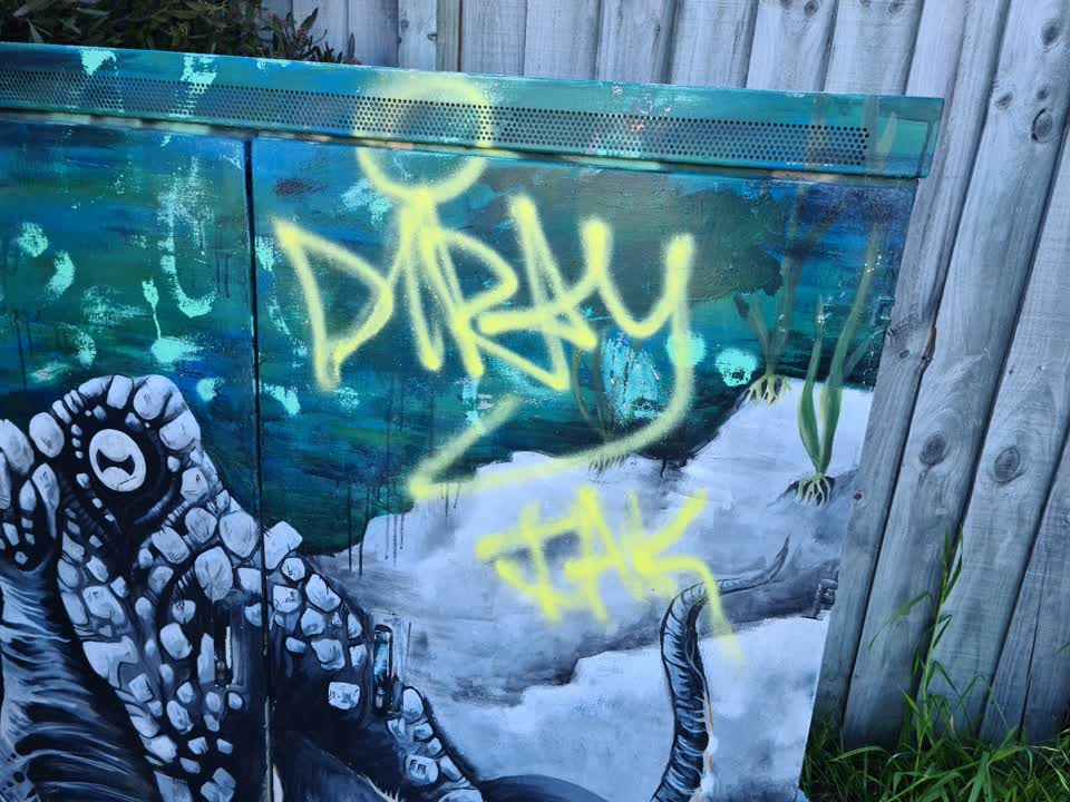 The photograph attached to this graffiti report