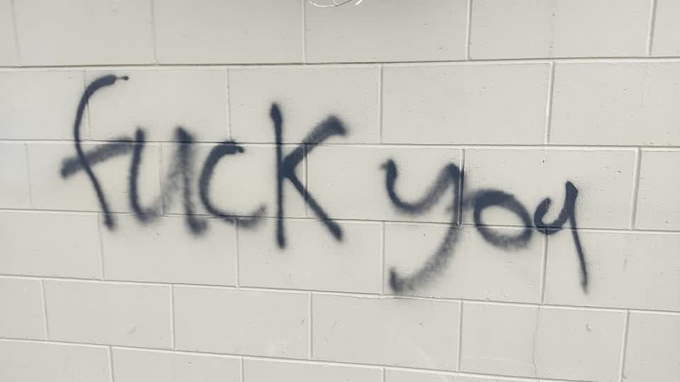The photograph attached to this graffiti report
