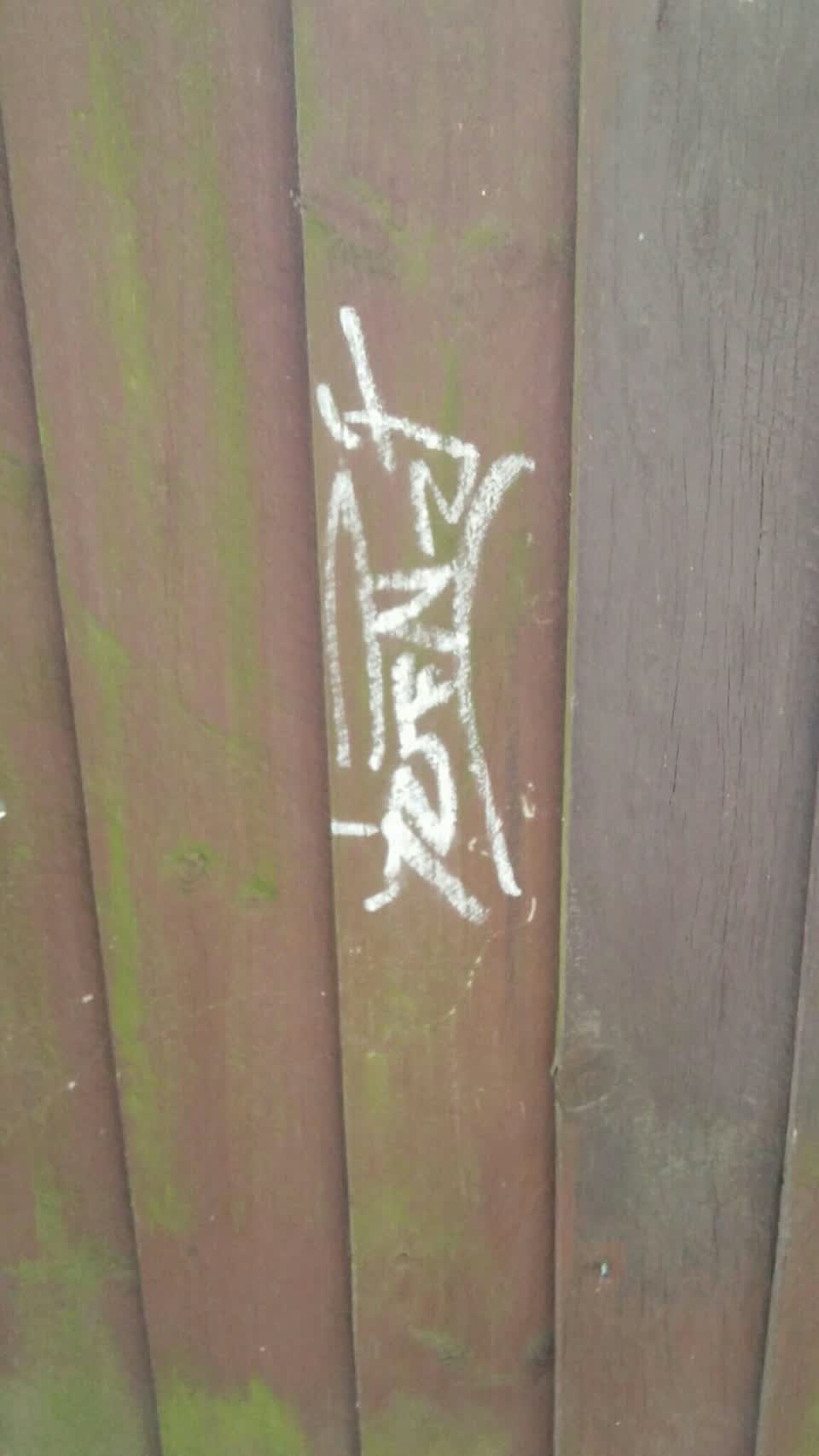The photograph attached to this graffiti report