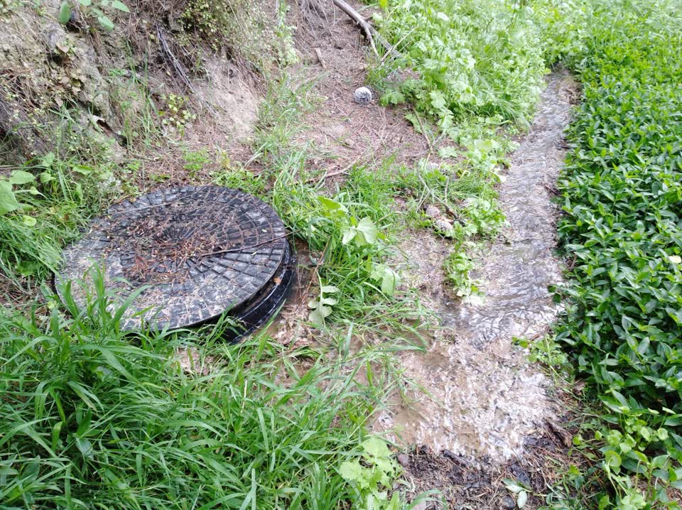 The photograph attached to this sewer - leak / blockage report