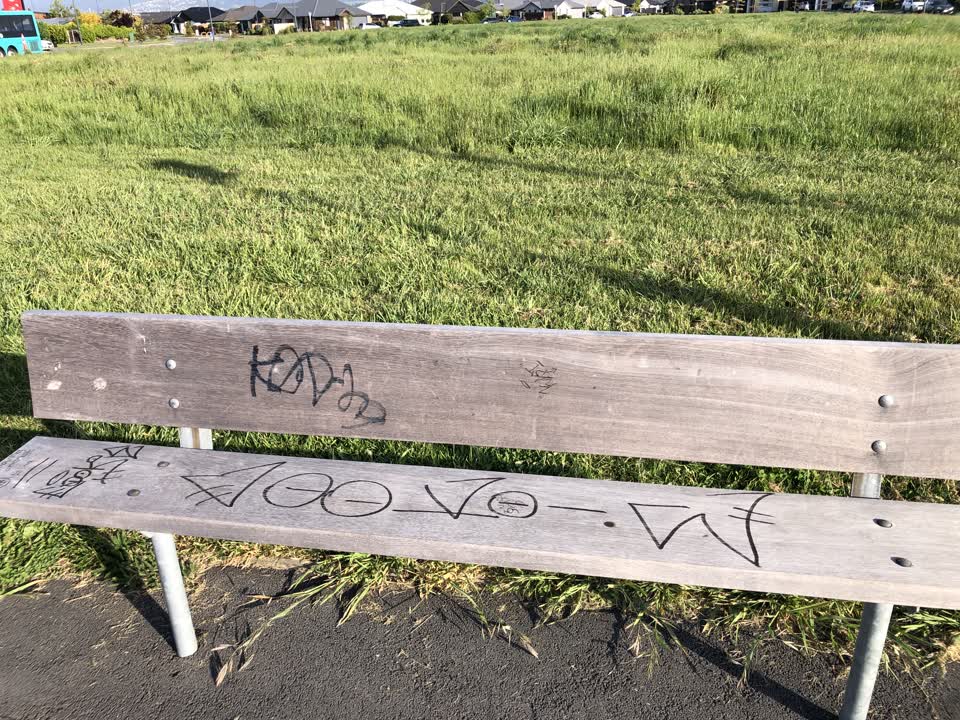 The photograph attached to this graffiti report