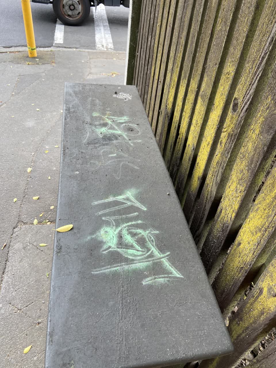The photograph attached to this graffiti report