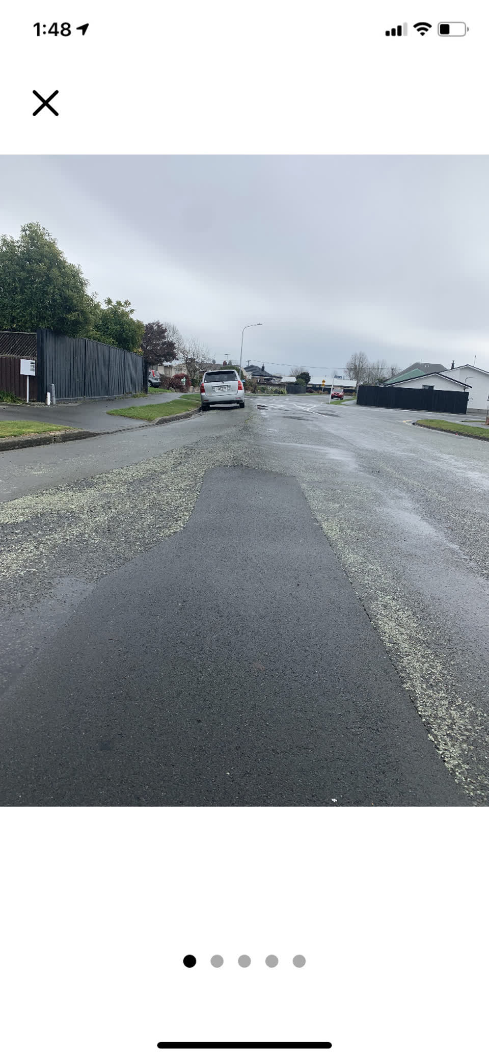 The photograph attached to this roading/streets report