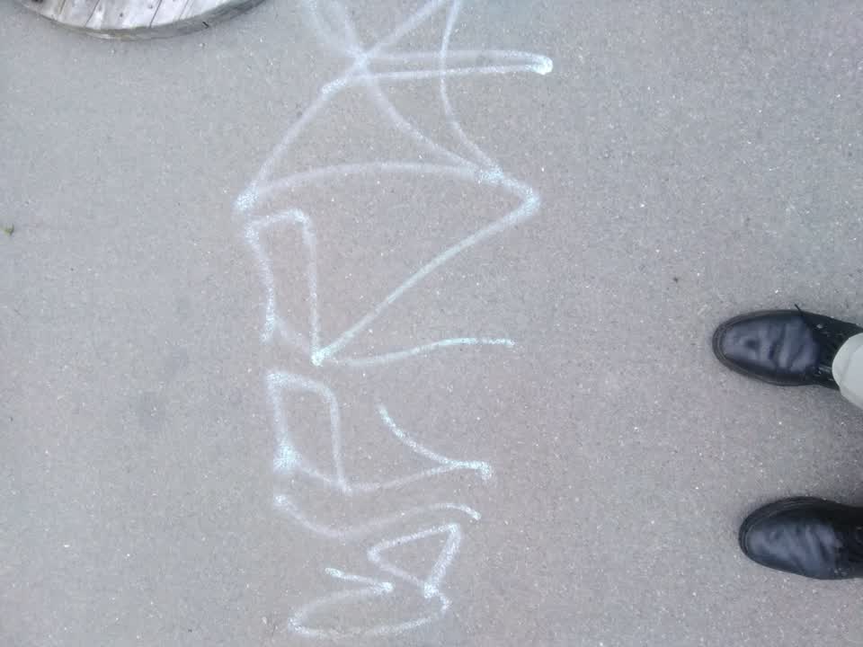 The photograph attached to this graffiti report