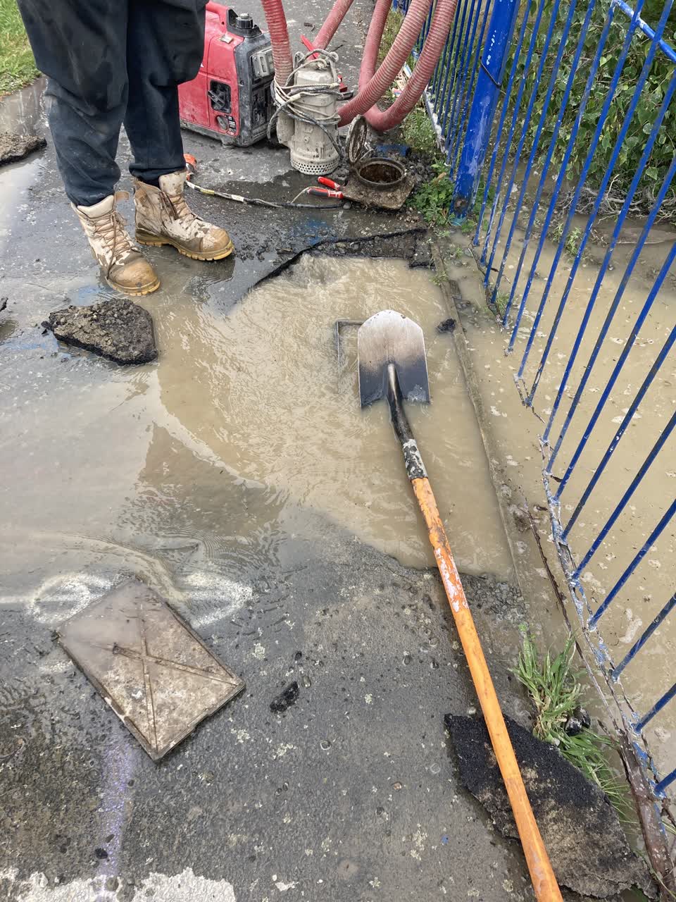 The photograph attached to this water leak report