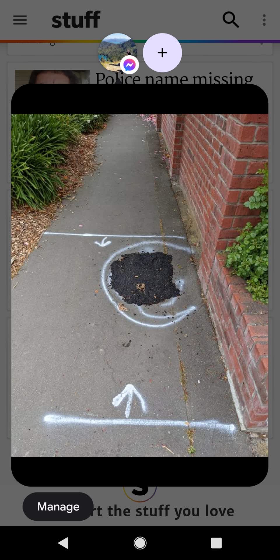 The photograph attached to this roading/streets report