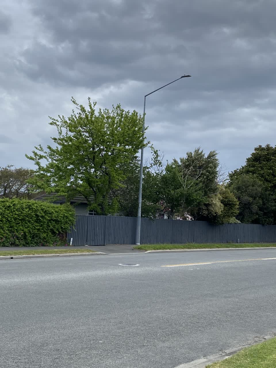 The photograph attached to this street light outage report