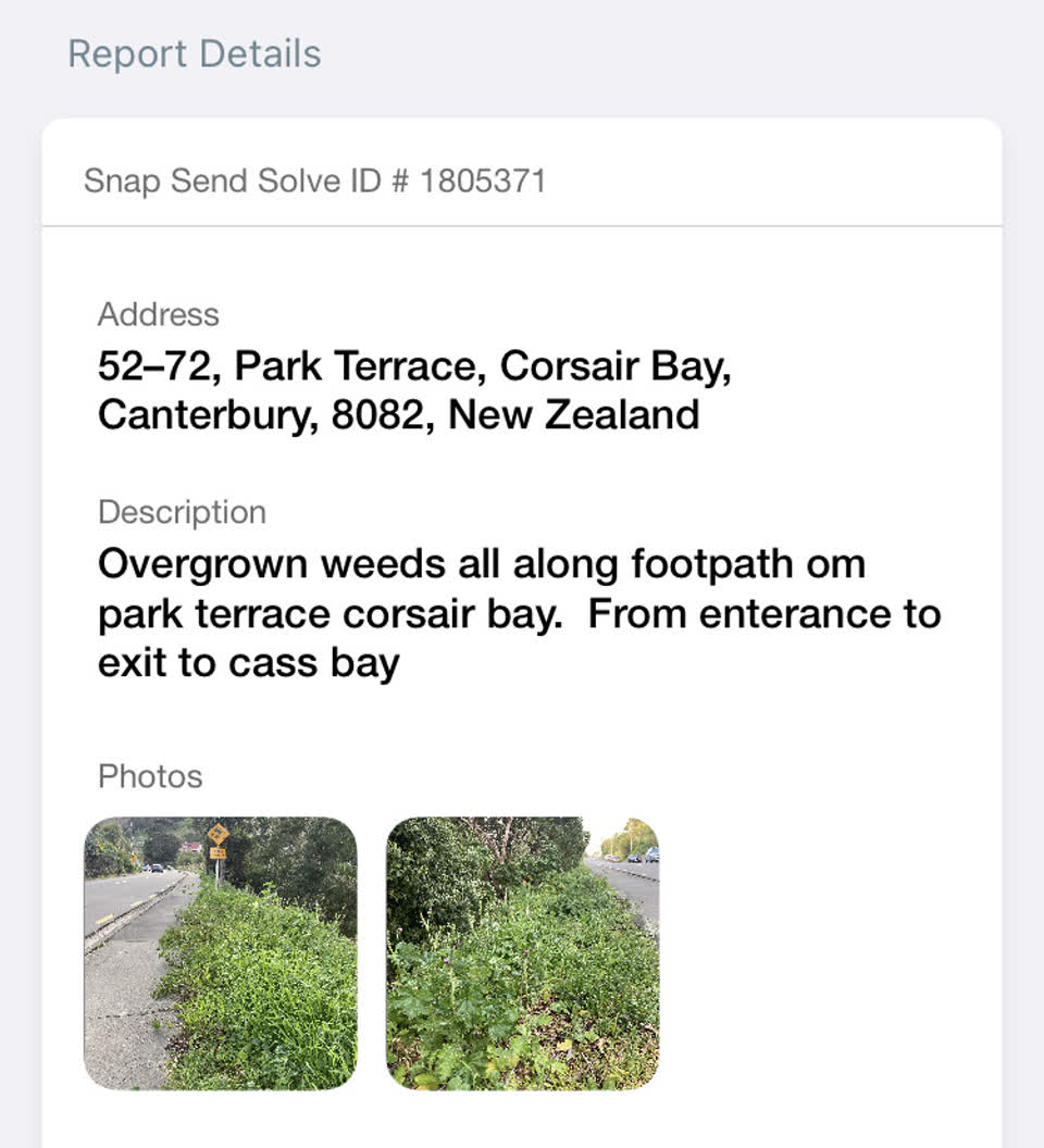 The photograph attached to this parks report