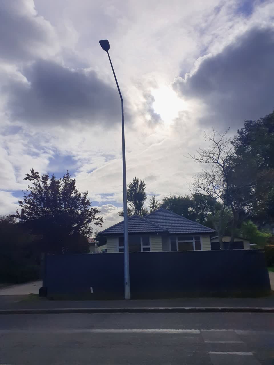 The photograph attached to this street light outage report
