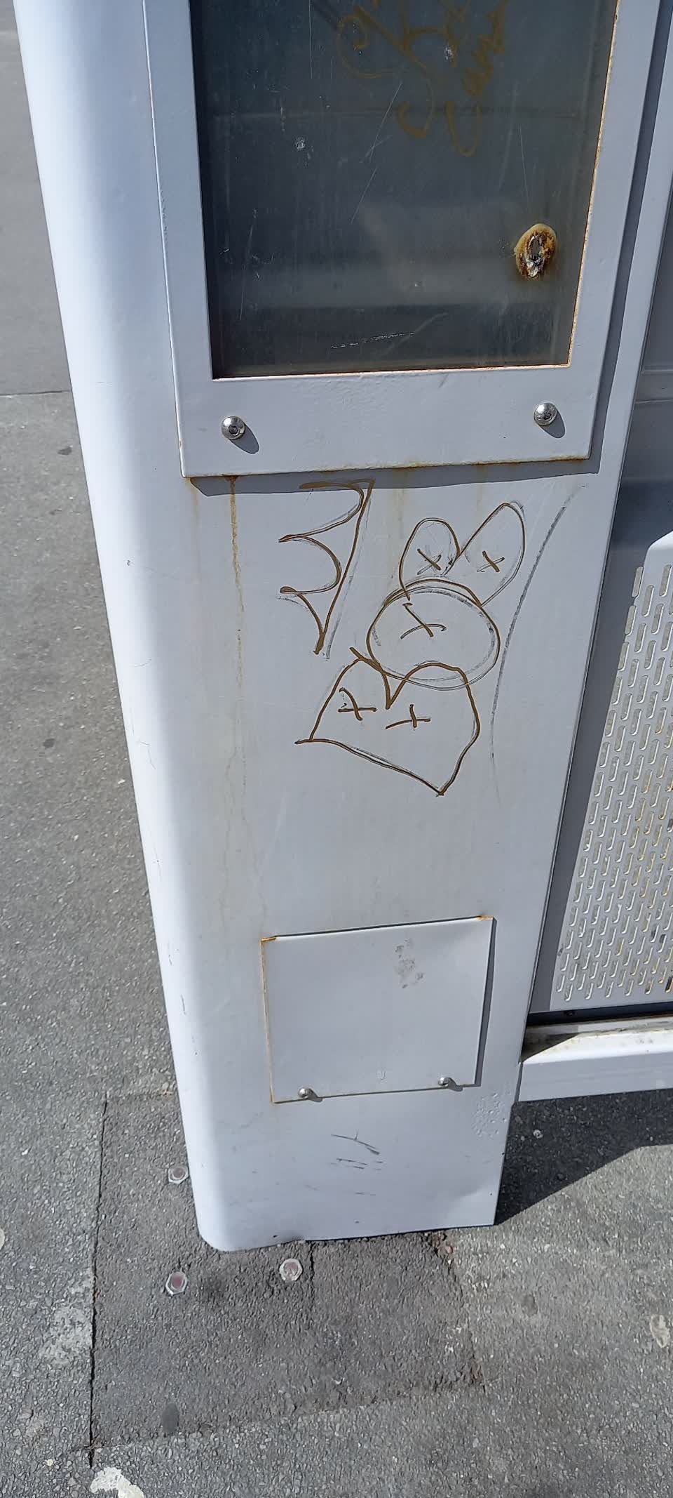 The photograph attached to this graffiti report