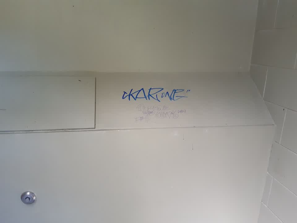 The photograph attached to this graffiti report