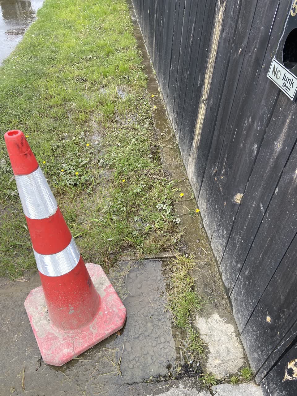 The photograph attached to this water leak report