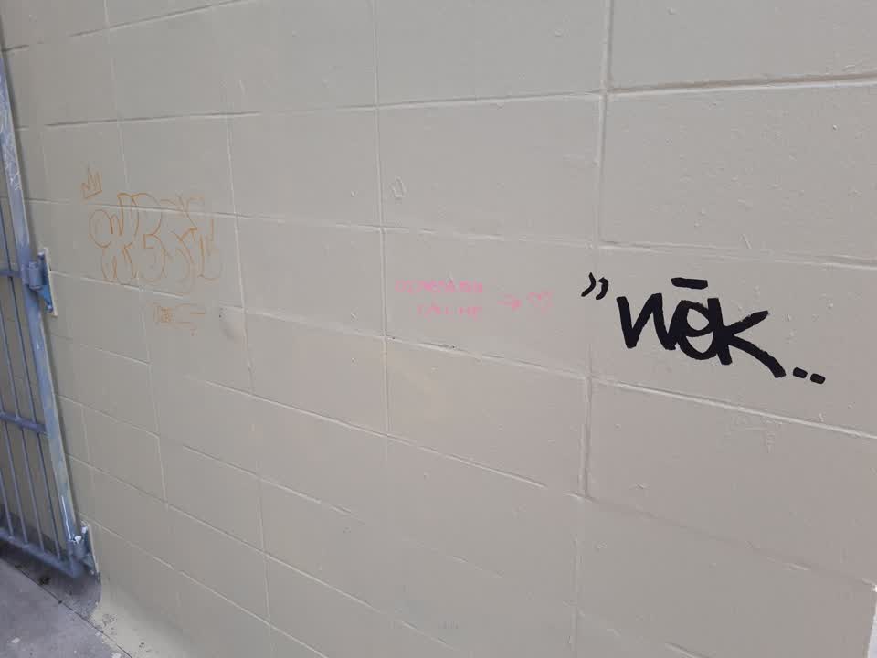 The photograph attached to this graffiti report