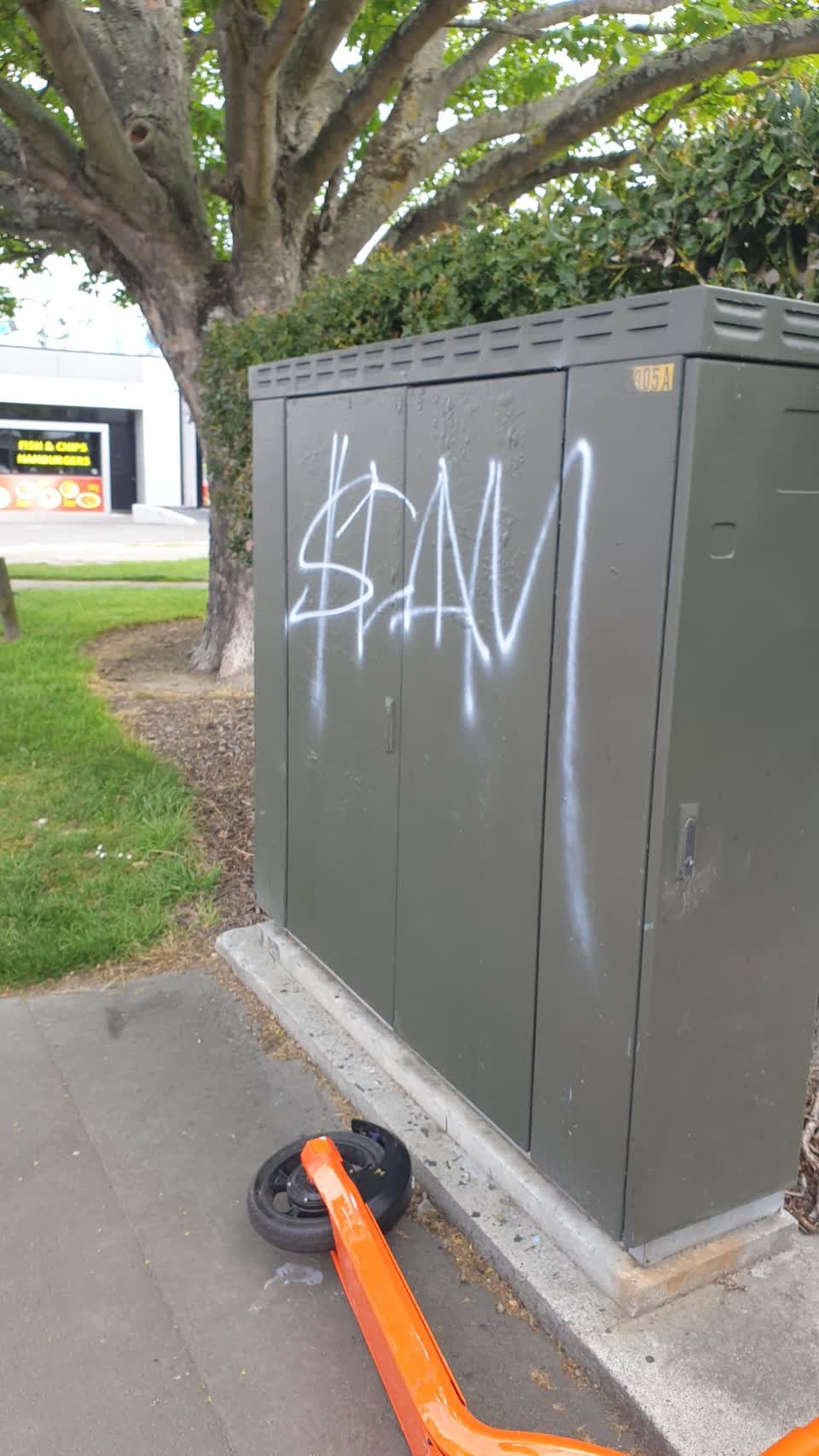 The photograph attached to this graffiti report