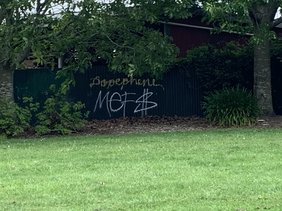 The photograph attached to this graffiti report