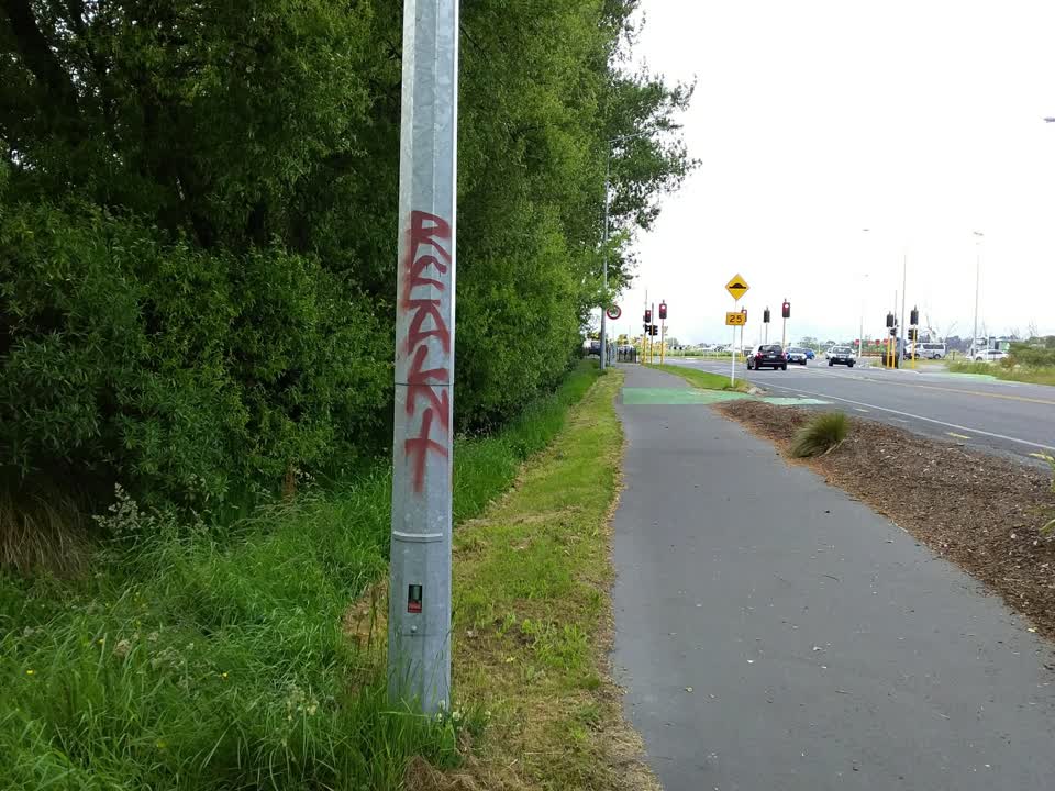 The photograph attached to this graffiti report