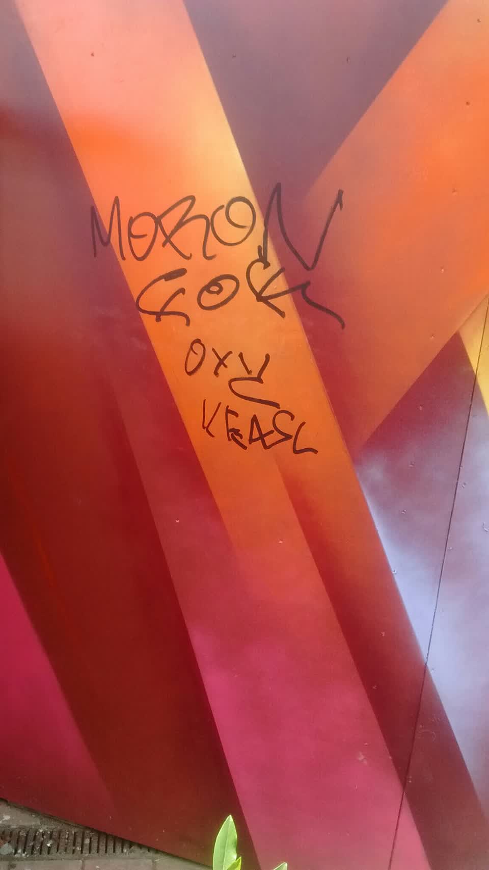 The photograph attached to this graffiti report