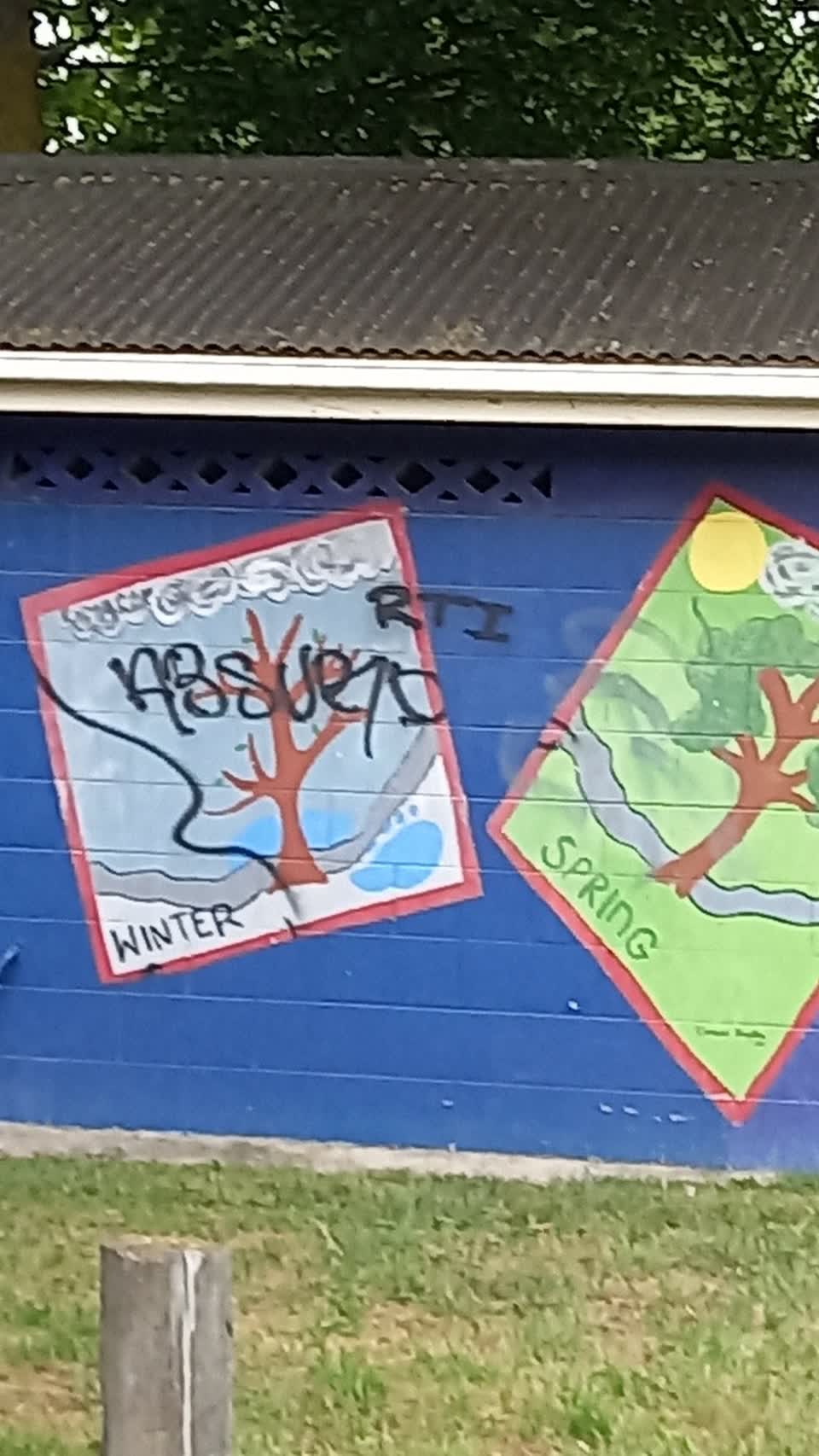 The photograph attached to this graffiti report
