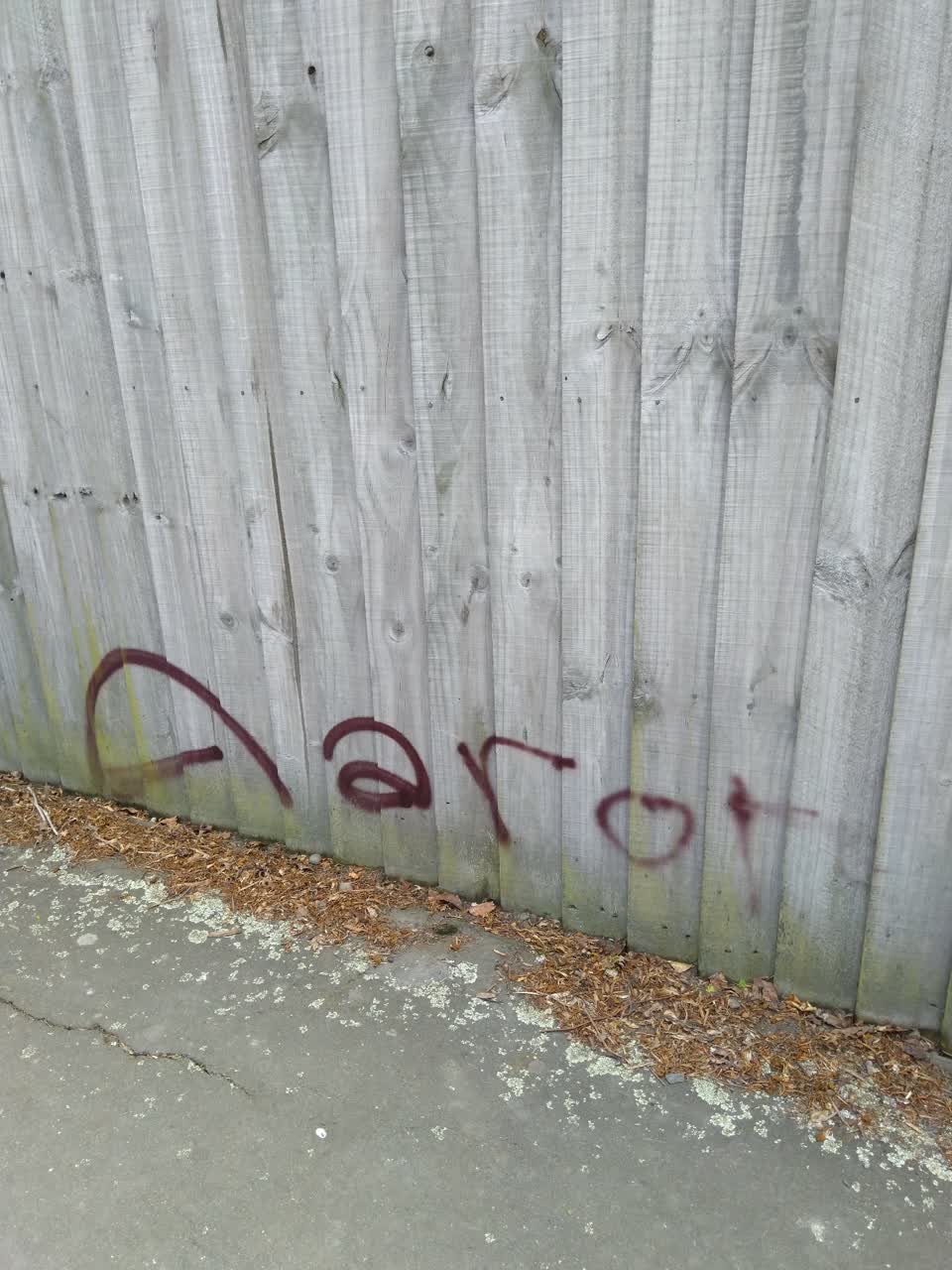 The photograph attached to this graffiti report