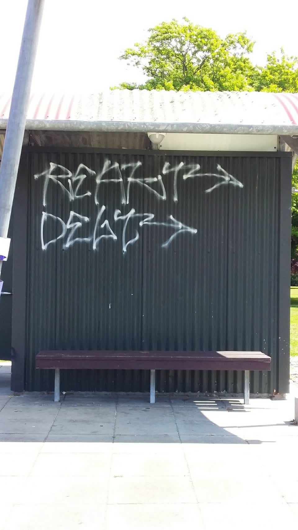 The photograph attached to this graffiti report