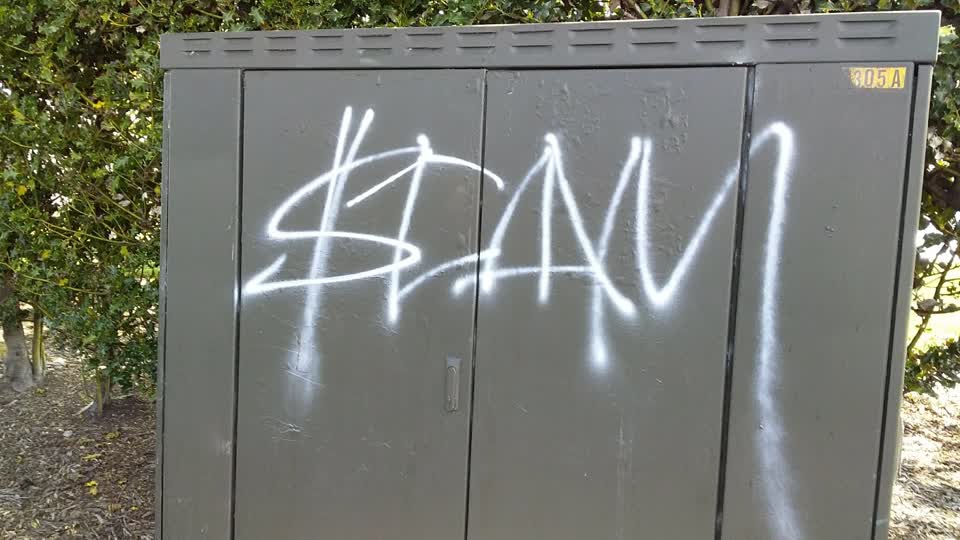 The photograph attached to this graffiti report