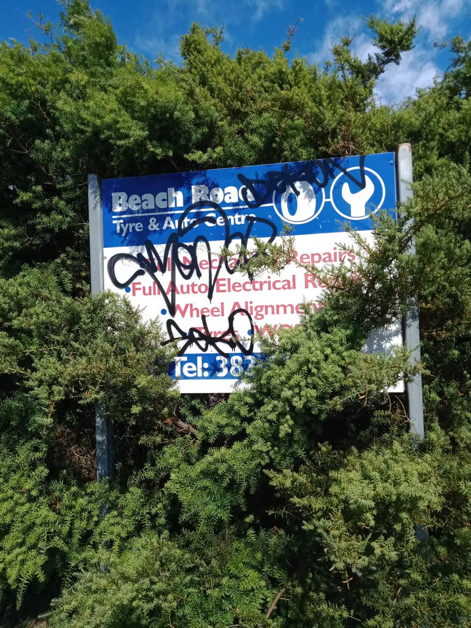 The photograph attached to this graffiti report