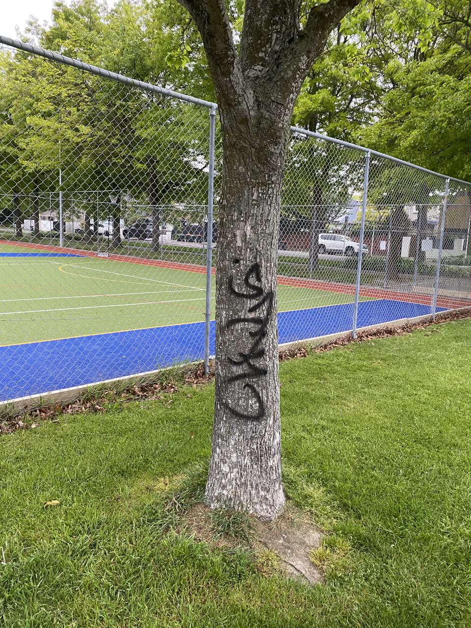The photograph attached to this graffiti report
