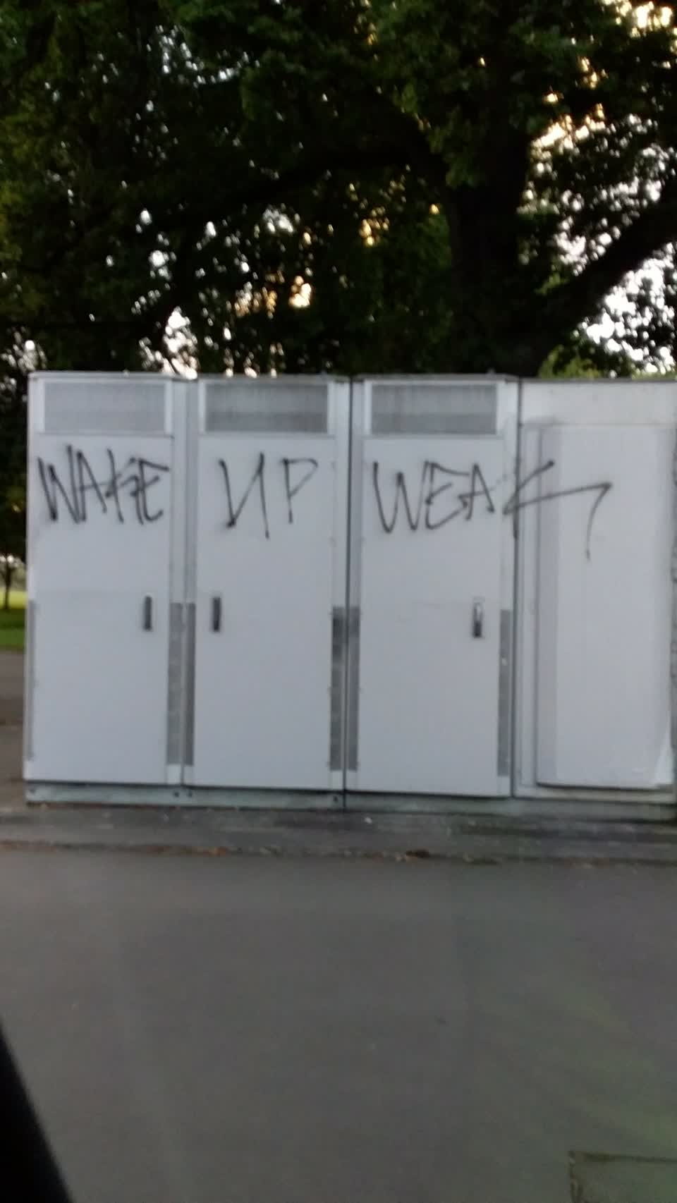 The photograph attached to this graffiti report