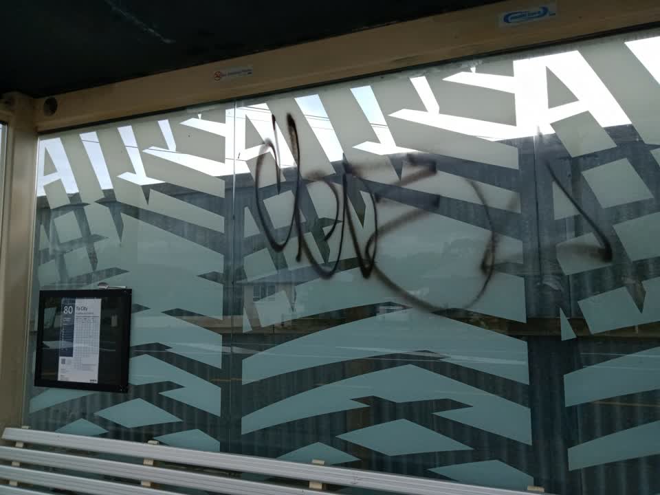 The photograph attached to this graffiti report