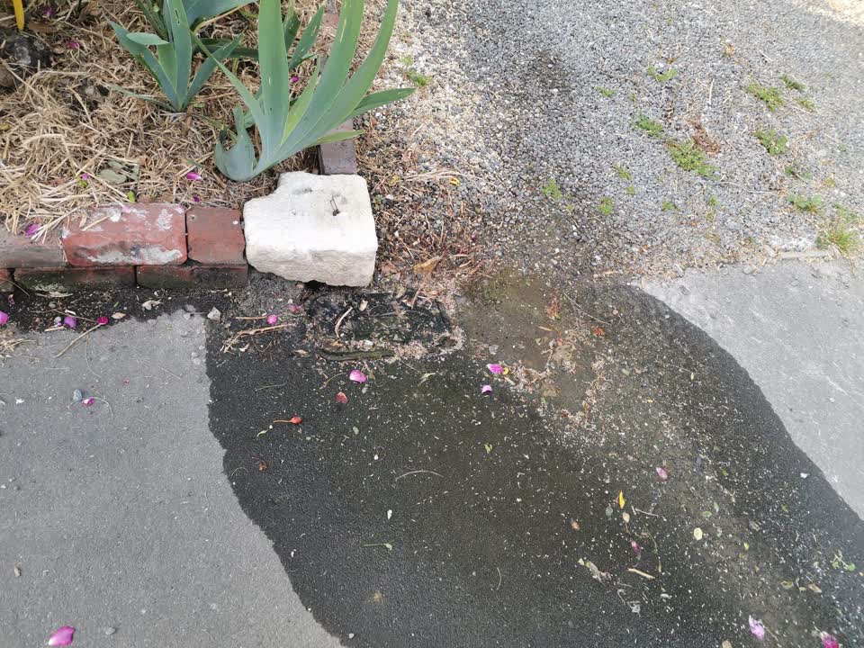 The photograph attached to this water leak report