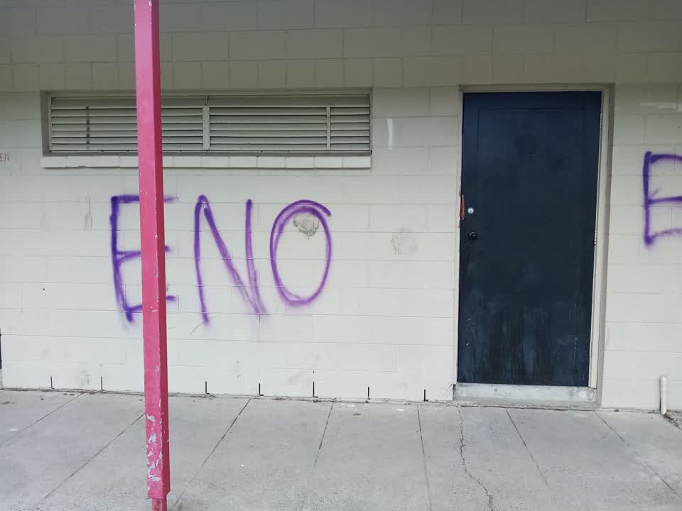 The photograph attached to this graffiti report