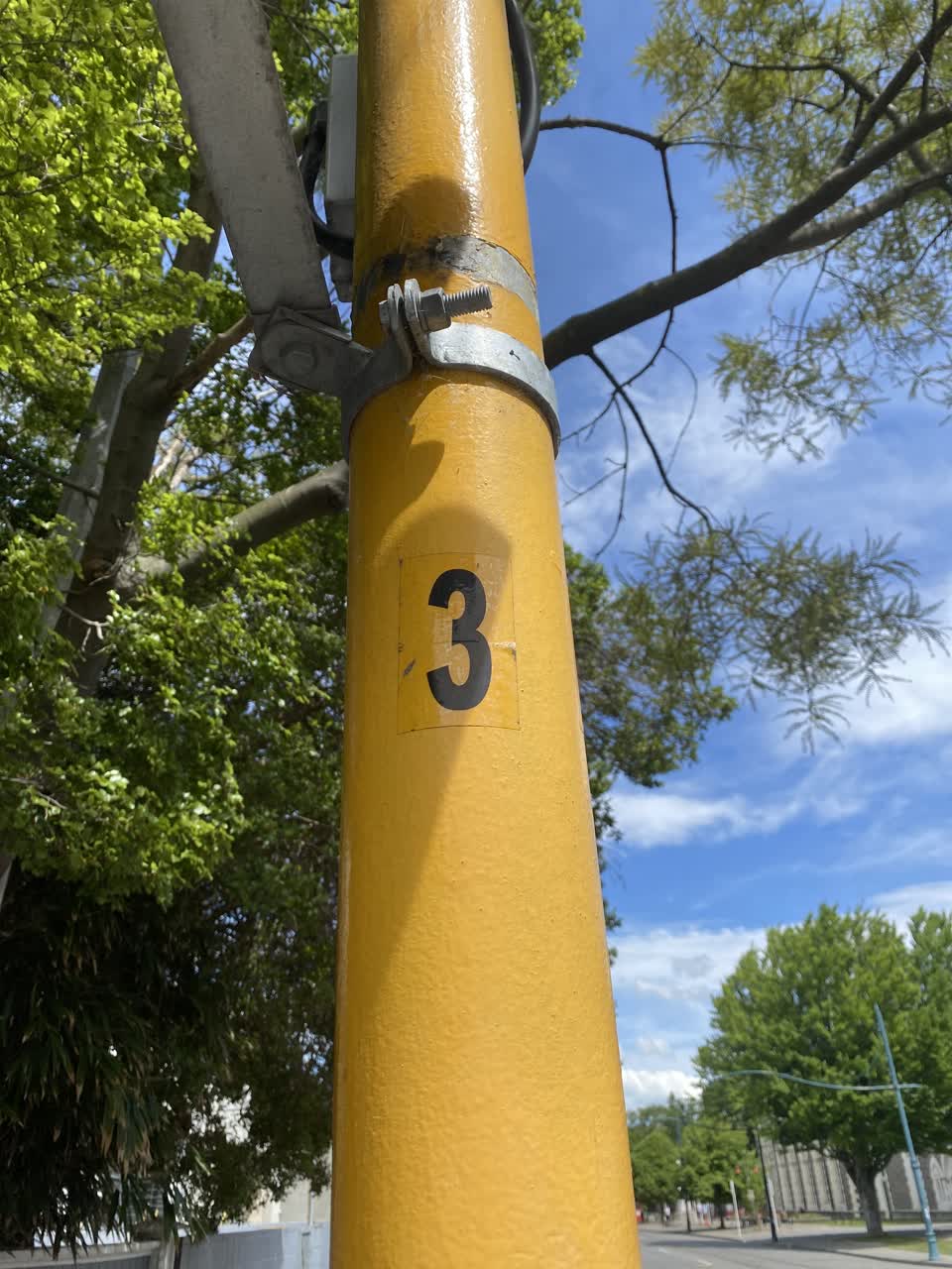 The photograph attached to this street light outage report
