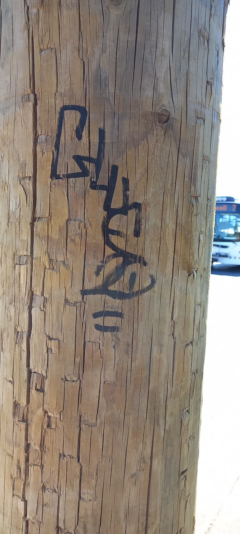 The photograph attached to this graffiti report
