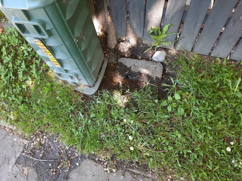 The photograph attached to this water leak report