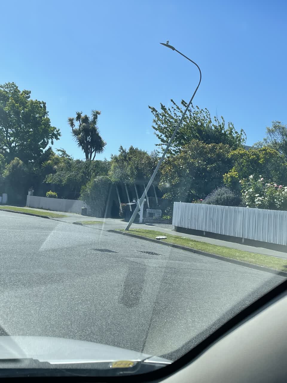The photograph attached to this street light outage report