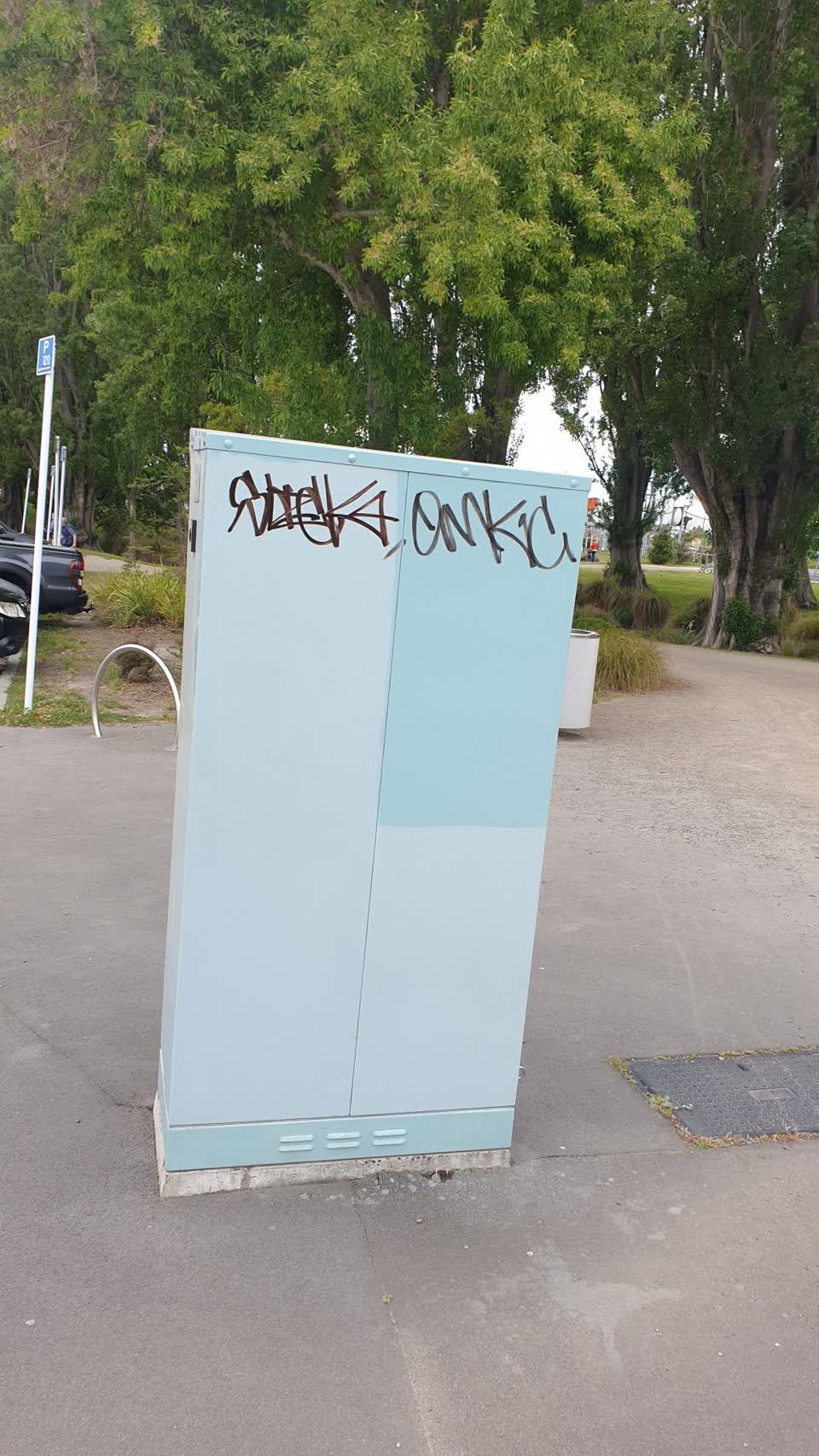 The photograph attached to this graffiti report