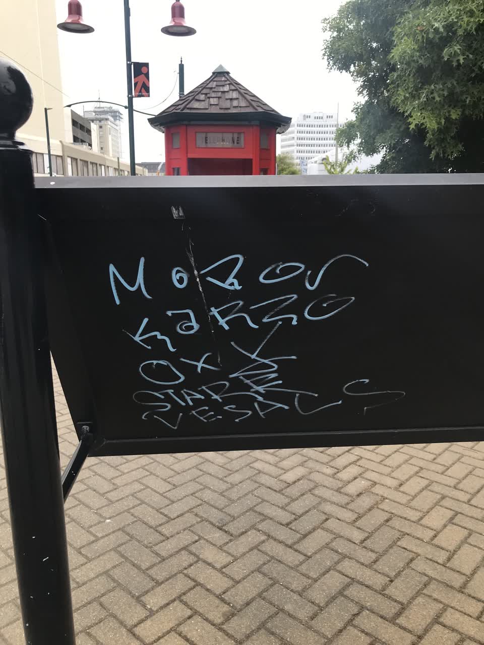 The photograph attached to this graffiti report