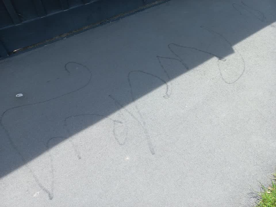 The photograph attached to this graffiti report