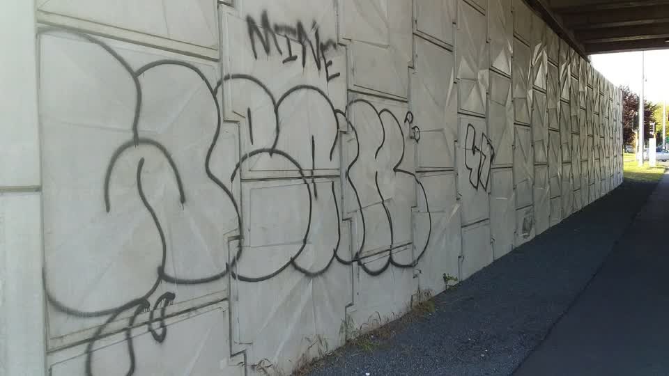 The photograph attached to this graffiti report