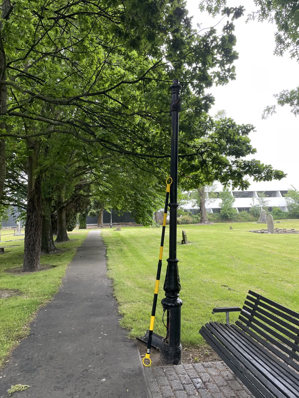 The photograph attached to this street light outage report