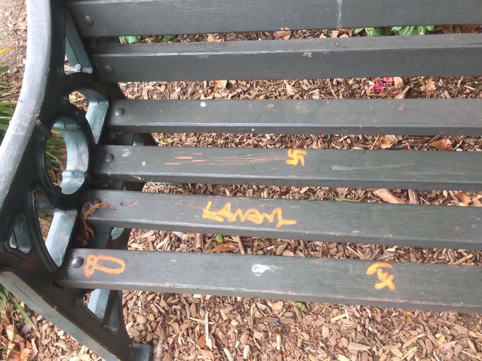 The photograph attached to this graffiti report