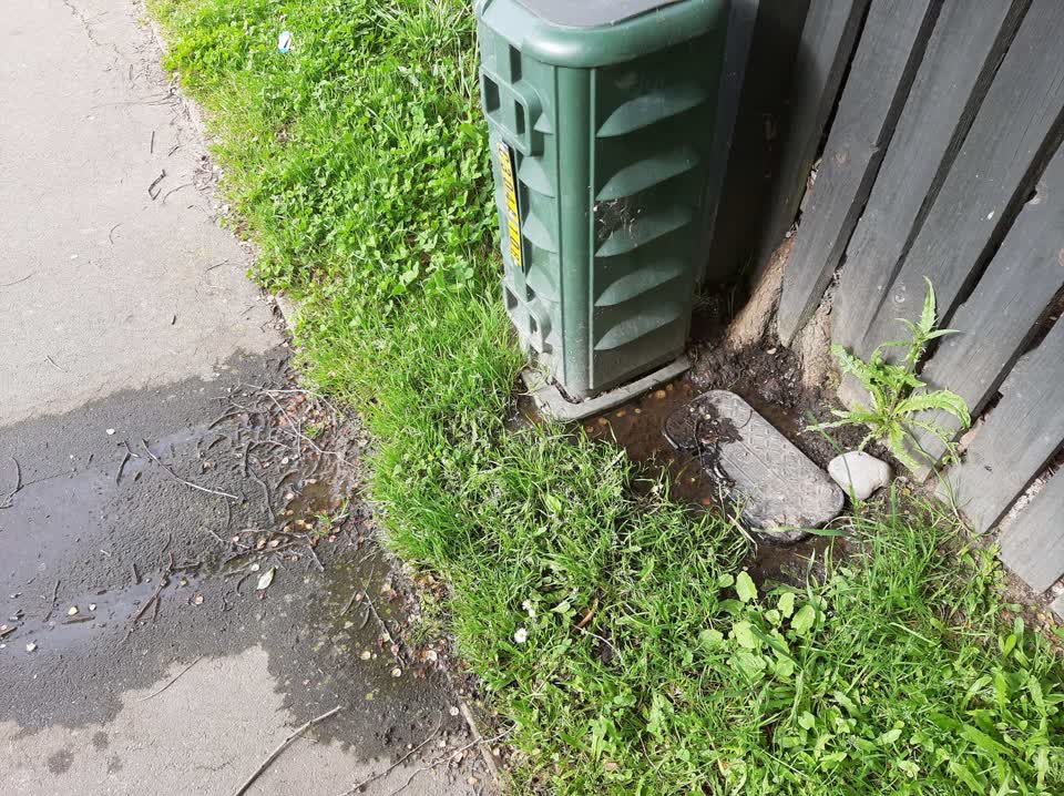 The photograph attached to this water leak report